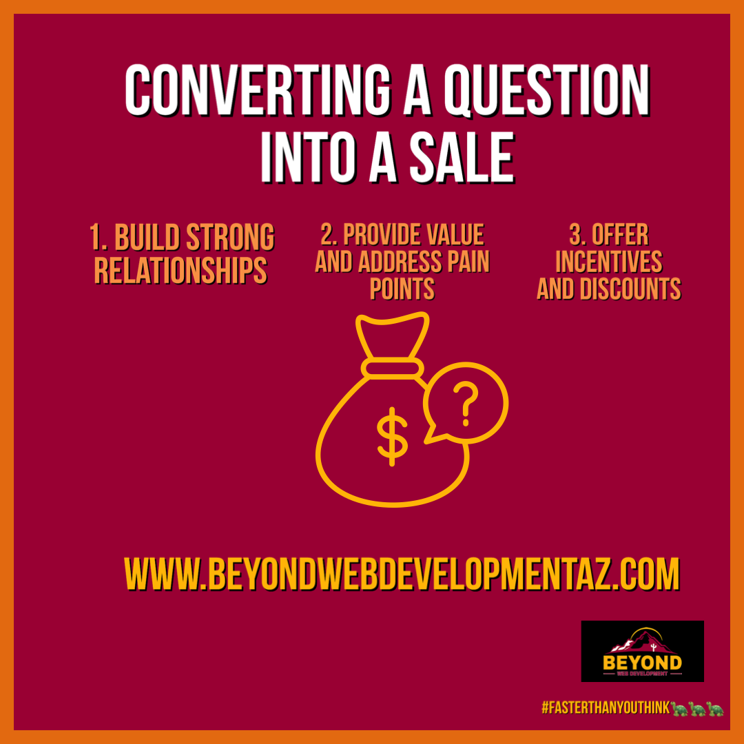 Converting a question into a sale